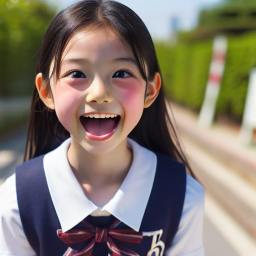 Japanese,10 years old,,summer,Athletics,uniform,Shorts,whole body,Look up,Please open your mouth wide,Sticking out tongue,cute,