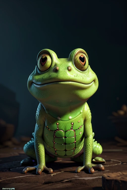 A dead frog, an illustration, highly detailed, with realistic colors and lighting, in a dark and moody art style, showcasing its texture, with a macro perspective, highlighting the intricate details of its skin, and emphasizing the lifelessness of the subject, best quality, 4k resolution, ultra-detailed, professional, with sharp focus and vivid colors.