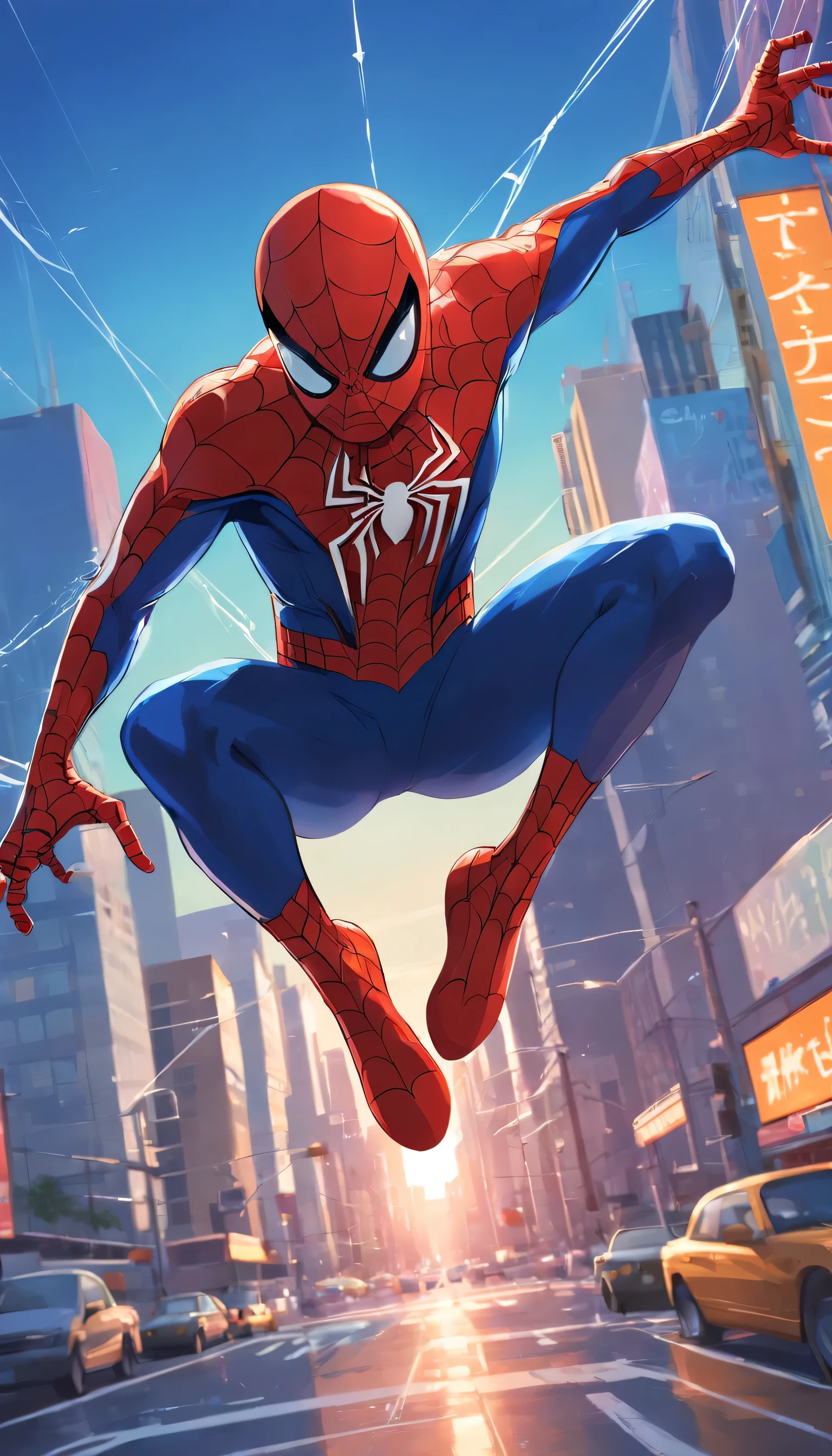 Spider-Man is on the screen