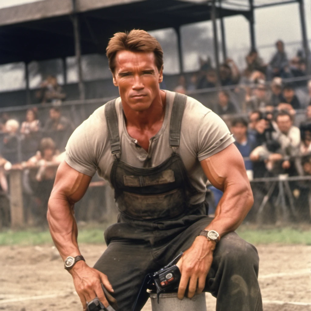 arnold person in a movie filmed on location at Outdoor track. BREAK A possessed Bbq Grill harasses him. Dark magic and Fun . BREAK ChillTime, intricate cinematography, high quality award winning movie footage. High Key Light 