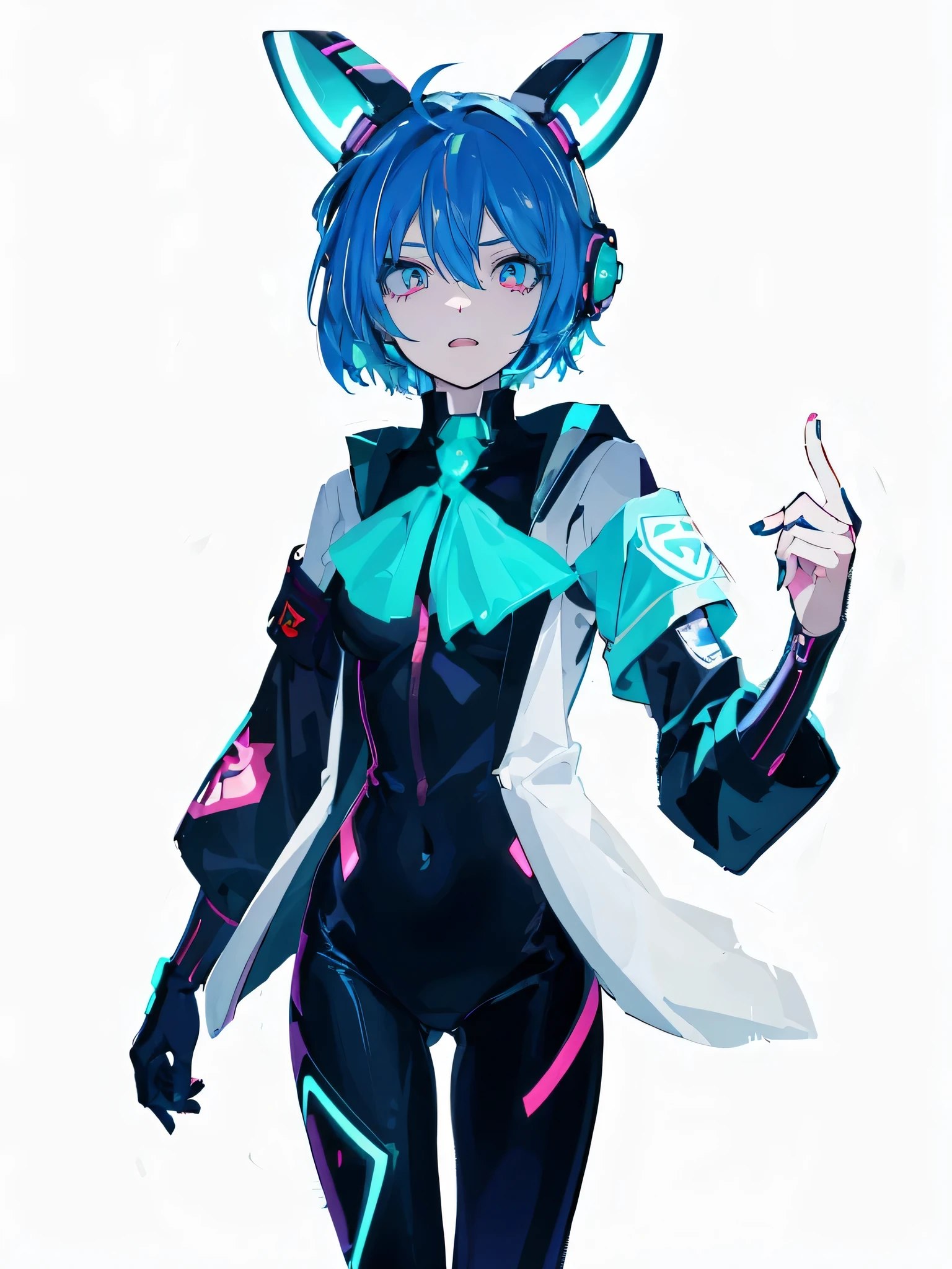Glowing Eyes, Colorful shiny hair, Wearing a SF jacket, Anime Style, Attention to detail, Futurism, Shining Light, 超High resolution, retina, masterpiece, Accurate, Anatomically correct, Textured skin, Super Detail, Attention to details, high quality, Awards, 最high quality, High resolution
