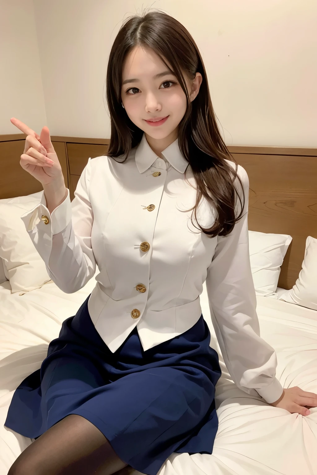 Upper class girl in elegant formal dress of random colors、(pantyhose)、Flapping Pose、Cunning Smile、Embarrassing、Embarrassing、Lying in bed、