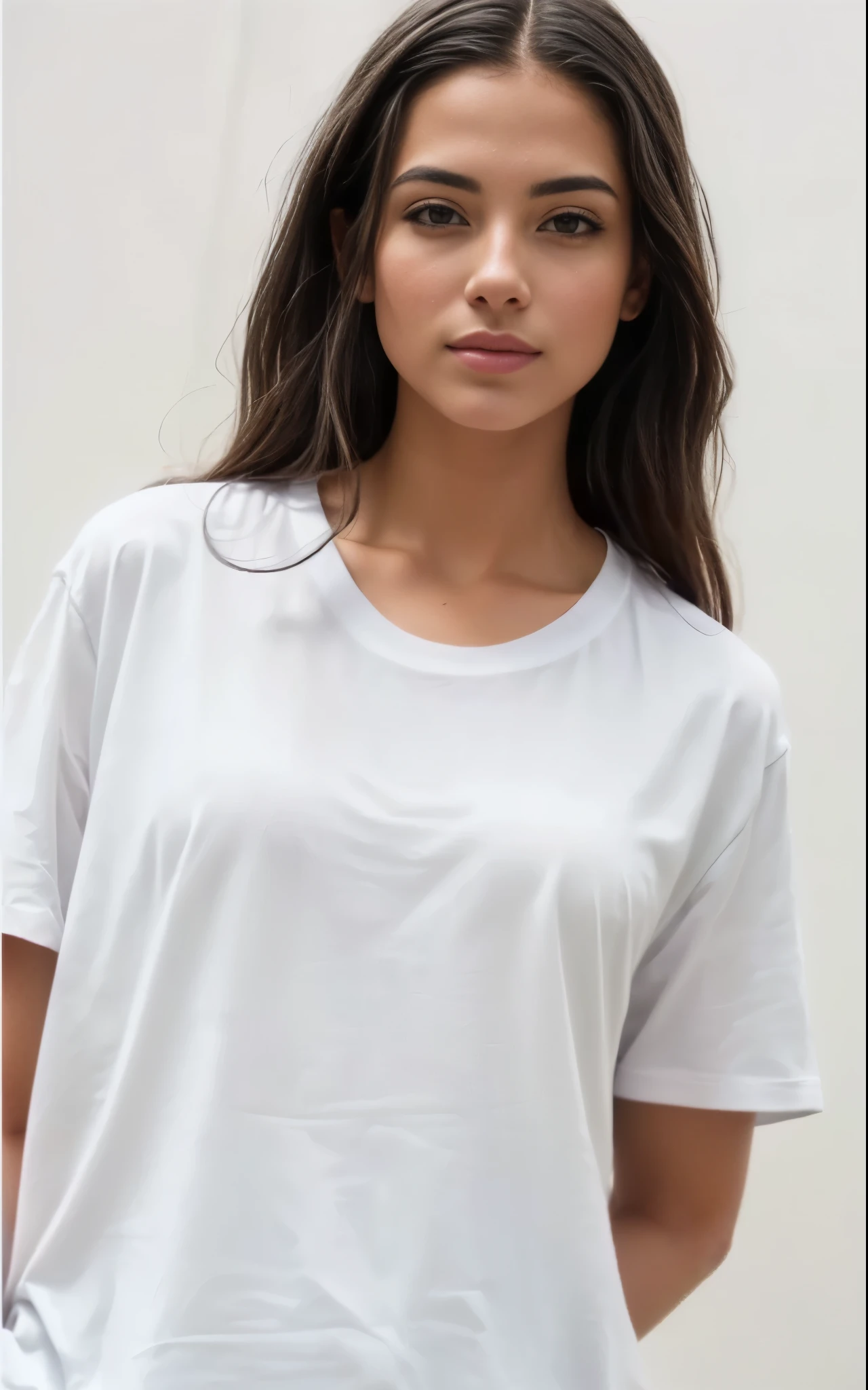 a woman wearing a camiseta branca and black pants, camiseta branca, vestido com uma camiseta branca, camiseta branca, camiseta branca, plain camiseta branca, dressed in a camiseta branca, Roupas Brancas, Topo branco, camisa branca, Roupas brancas, fine camisa branca, roupas brancas da moda, wearing camisa branca, wearing a camisa branca
