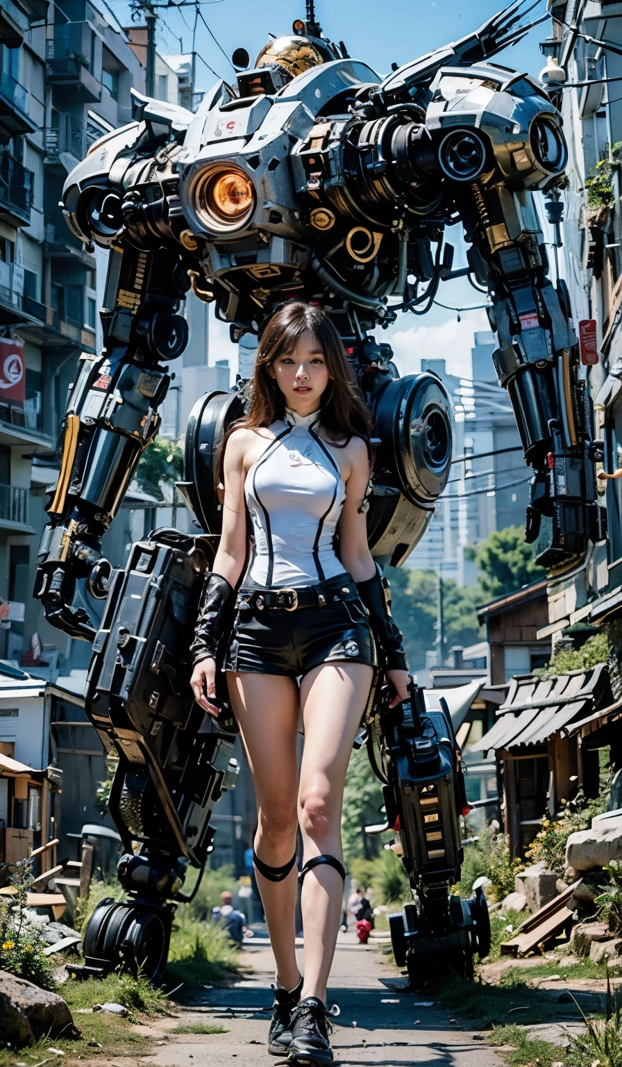 (masterpiece, best quality:1.2), (8k uhd, 16k, 32k, ultra high res), (photorealistic:1.37), (RAW photo), ultimate-realistic, ultimate-realistic details, ultimate-realistic texture, ultimate-intricate details, ultimate-realistic lighting, ultimate-realistic shadow, japanese girl, ultimate-cute face, ultimate-RAW skin, ultimate-realistic eyes, woman in powered suit, cannon mounted on shoulder, very cute face, mechanical, extremely intricate details, full body shot, ultimate photorealistic, clear stream