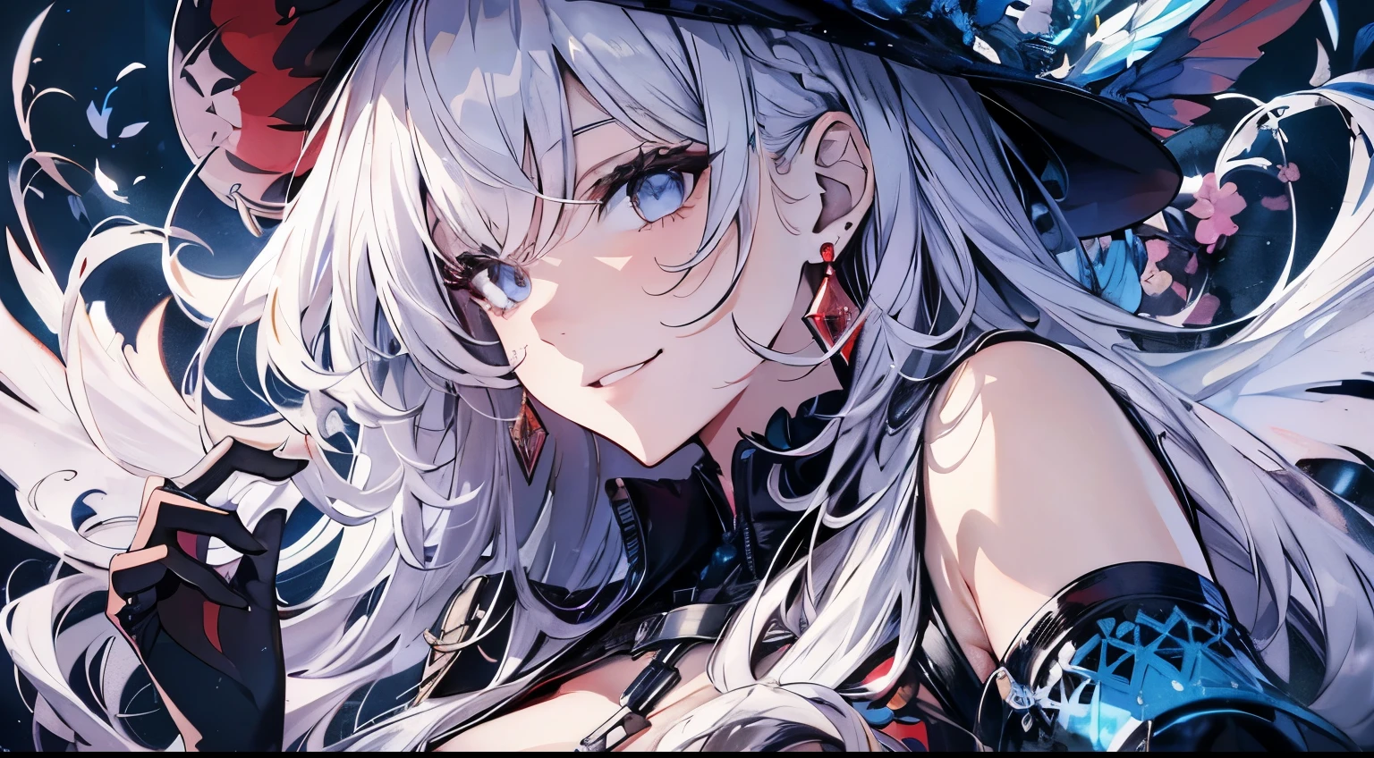 （dawn light：1.2），brown hair, red eyes,（Thick black and white：1.16），（depth of fields：1.4），Complicated details，color mixing，Detailed route，Excellent,super detailing,The content is very detailed,(hight contrast:1.11),ventania,Amazing cleavage,beautidful eyes,messy  hair,(best illuminate，Extremely Delicately Beautiful), ((movie light lighting)), (seen from the side:1.3)，8K,tmasterpiece，Best quality at best，cinematic Film still from，1 plump girl，（Close-up cleavage：1.1），bright，Interesting，gentlesoftlighting，（bauhause，shape，line engineering，Abstract：1.1）offcial art， Unity 8k wallpaper， ultra - detailed， Beautiful and beautiful， tmasterpiece， Best quality at best， （dynamic angle：1.4），PerfectNwsjMajic，（tmasterpiece，top-quality，Best quality at best，offcial art，Beauty and aesthetics：1.2），The content is very detailed，rich colourful，Finest，（（tmasterpiece：1.4，Best quality at best）），（hyper-detailing），（Ultra-detailed eyes），（winged ears：1.5），（dark red eye：1.15），Long brown hair，long braid，Bushy hair（wariza：1.2），pale-skinned，smile，a seductive smile （She wears conservative blue, red and black dress，red pattern，Lots of fluff：1.5），（Black gloves：1.4）The sleeves are long， Black earringerfolk，The coralenghua，gem jewelr