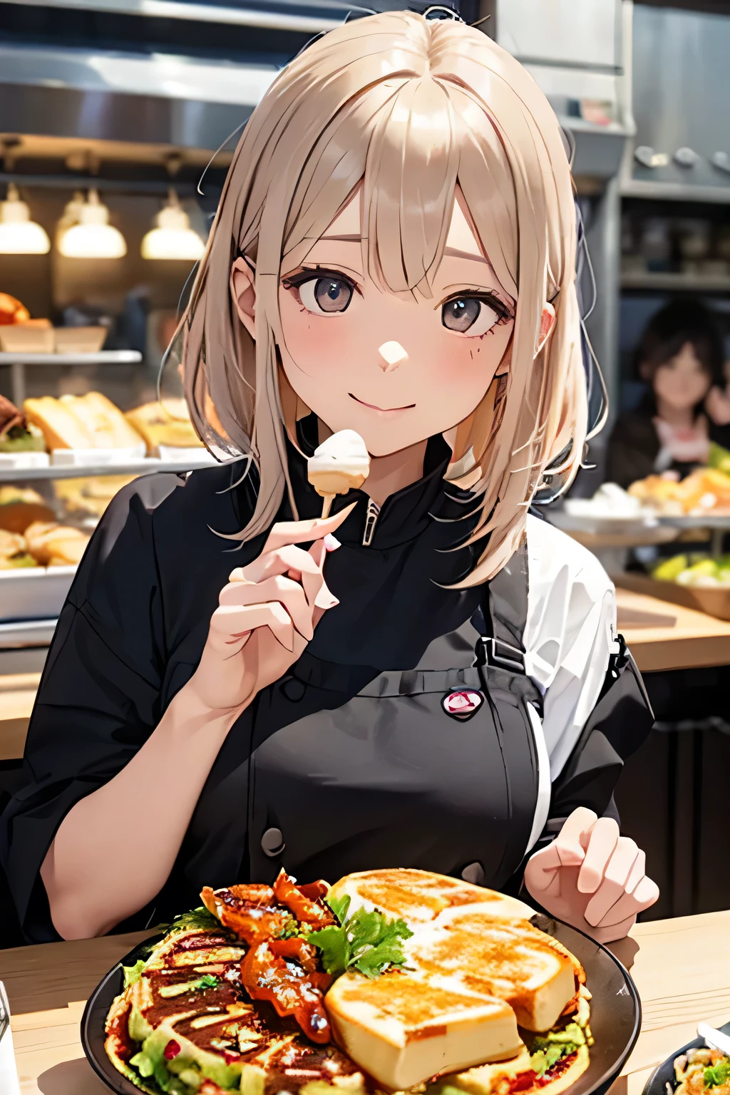 highest quality、High resolution、Detailed Background、(Beautiful face in every detail:1.4)、Anatomically correct、(Draw the usual number of fingers:1.2)、(Detailed facial expressions)、(Detailed eyes:1.2)、(Detailed eyes:1.2)、Beautiful, smooth skin、Teenage beauty、(Three Women)、(Huge breasts:1.2)、(Highly detailed face:1.4)、Cute color hair color、Bobcut、Braided long hair、Wavy Hairstyle、well-groomed eyebrows、Perfect body line、Sailor suit、White sailor collar、Checkered pleated skirt、White knee-high socks、In a joking manner、Food Festivals、Cowboy Shot、
(Three beautiful girls enjoying Food Festivals:1.5)、
Food festivals are often held in parks, event spaces, outdoor venues, and other locations that require a lot of space.、Sometimes it is held in urban areas or tourist spots.、
Popular local restaurants, famous restaurants, food trucks, etc.々Many restaurants will participate、
Gourmet bloggers and chefs gather here, so you can enjoy a wide variety of cuisine.、
A variety of dishes are offered、Okonomiyaki、waffle、Ice cream and other products from Japan and overseas々You can enjoy a wide variety of cuisines、
Food Festivals are popular events and are expected to be crowded.