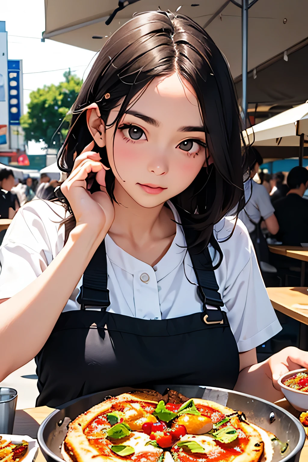 highest quality、High resolution、Detailed Background、(Beautiful face in every detail:1.4)、Anatomically correct、(Draw the usual number of fingers:1.2)、(Detailed facial expressions)、(Detailed eyes:1.2)、(Detailed eyes:1.2)、Beautiful, smooth skin、age beauty、(Three Women)、(Huge breasts:1.2)、(Highly detailed face:1.4)、Cute color hair color、Bobcut、Braided long hair、Wavy Hairstyle、well-groomed eyebrows、Perfect body line、Sailor suit、White sailor collar、Checkered pleated skirt、White knee-high socks、In a joking manner、Food Festivals、Cowboy Shot、
(Three beautiful girls enjoying Food Festivals:1.5)、
Food festivals are often held in parks, event spaces, outdoor venues, and other locations that require a lot of space.、Sometimes it is held in urban areas or tourist spots.、
Popular local restaurants, famous restaurants, food trucks, etc.々Many restaurants will participate、
Gourmet bloggers and chefs gather here, so you can enjoy a wide variety of cuisine.、
A variety of dishes are offered、Burgers and pizza、Taco、curry、fried chicken、Okonomiyaki、waffle、Ice cream and other products from Japan and overseas々You can enjoy a wide variety of cuisines、
Food Festivals are popular events and are expected to be crowded.