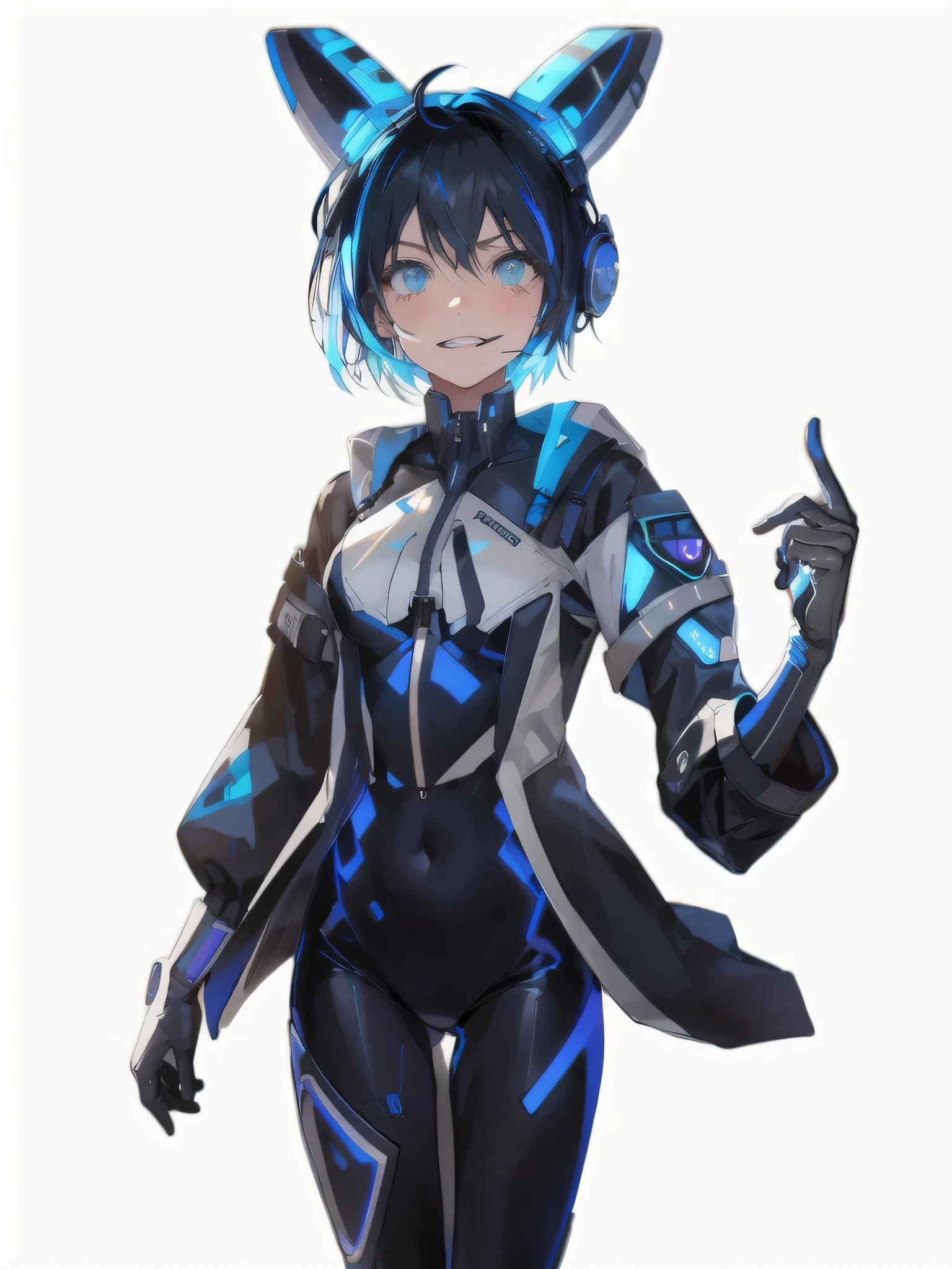 Portraiture, 1 girl, Beautiful Face, Asymmetrical Hair, variegated hair, belt, Bodysuits, Covered my mouth, Covered navel, Removable sleeves, Grey Eyes, Hip vents, Open jacket, cute, View the viewer, City of night, neon, Rainy,