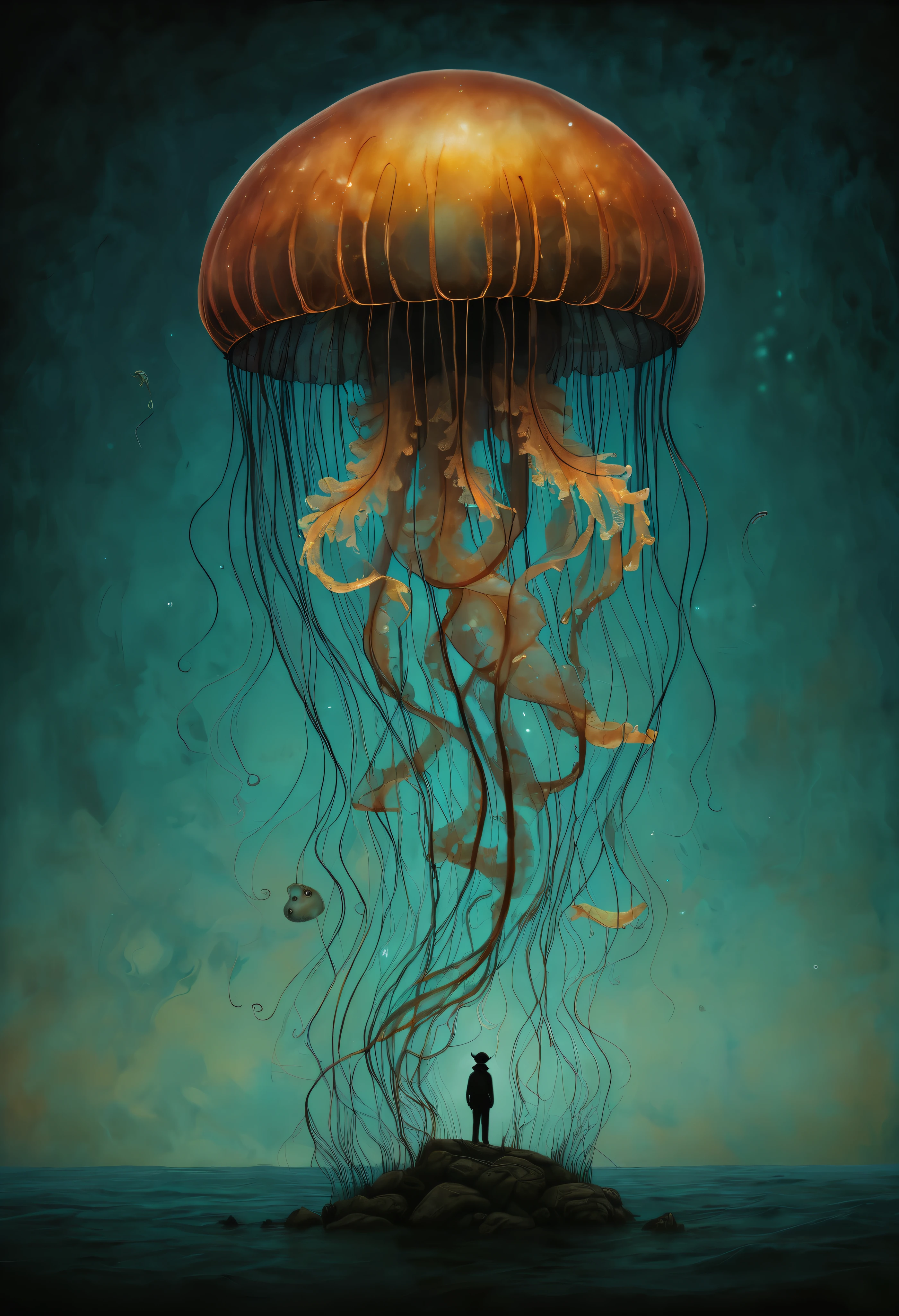 Jellyfish by Andy Kehoe, best quality, masterpiece, Representative work, official art, Professional, Ultra intricate detailed, 8k