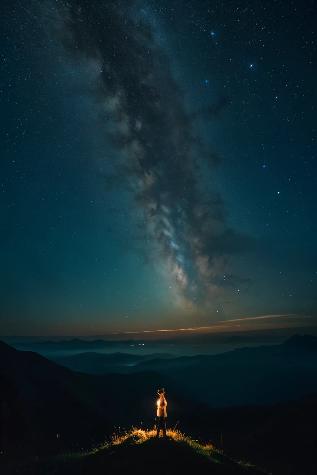 ((highest quality)), ((masterpiece)), (Cinematic aesthetic:1.4) A photo of a fantastic night sky with clearly visible stars Cinematic
