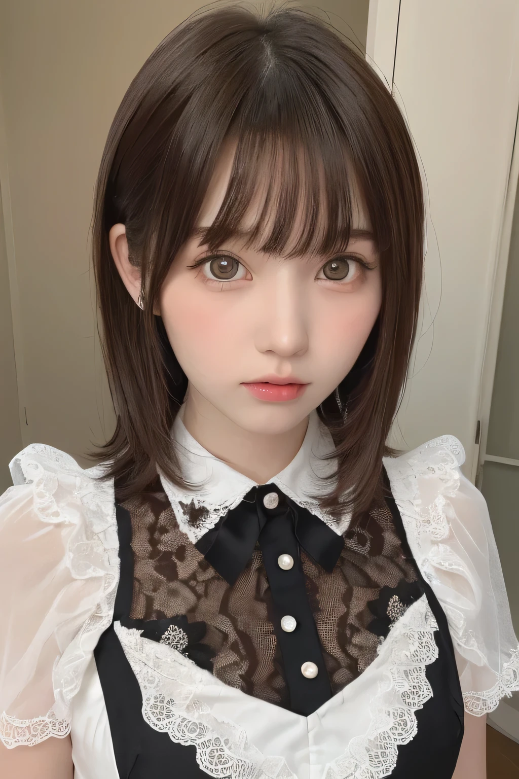 masterpiece, best quality, one girl, (bishojo, cosplayer:1.3), (:1.2), very fine eye definition, (symmetrical eyes:1.3), (alice and the pirates fashion, delicate detailed beautiful dress:1.2), (a dress with delicate lace, soft fabric), no makeup, brown eyes, parted bangs, brown hair, (eyes and faces with detailed:1.0)