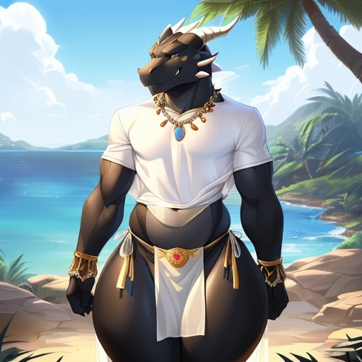 anubis, muscular, Nipples, navel, male chest, naked, tango briefs, legs, paws, full length, large bulge at the bottom, Eyes looking at us, Golden Nipple Piercing, pool and columned Roman style, wet panties, 