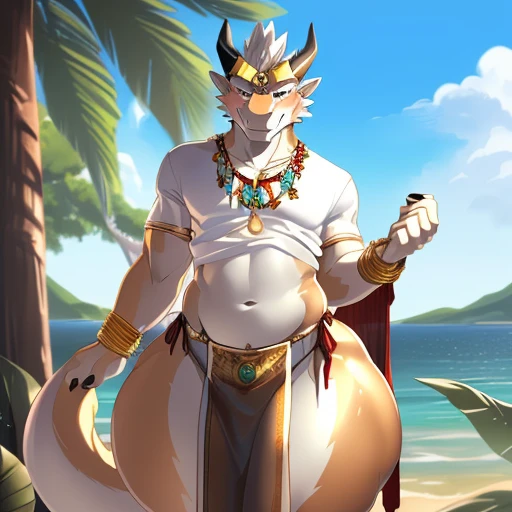 hi res,(((dragon))), ( ), anthro, , , ((((long loincloth)))), ((((lingerie bikini, s\ex\y bikini, side-tie panties, tiny black thong)))), (((( male, , anthro, slim, skinny, )))), male, , anthro, , slim, Skinny, tail, adults, mature, (((male))), (((((((((solo))))))))) outside, plant, standing, sea, tree, (water), detailed background,by milkytiger1145,by takemoto arashi,by null-ghost, cold atmosphere, open smile, soft blush, , ((((((((wearing white tshirts)))))))), ((((((((( thighs, thick thighs, wide hips))))))))), (((((golden accessory, loincloth accessory, loincloth jewelry, jewels and ornaments for loincloth, s\ex\y loincloth, belly dancer outfit, long pelvic curtain, narrow loincloth)))))