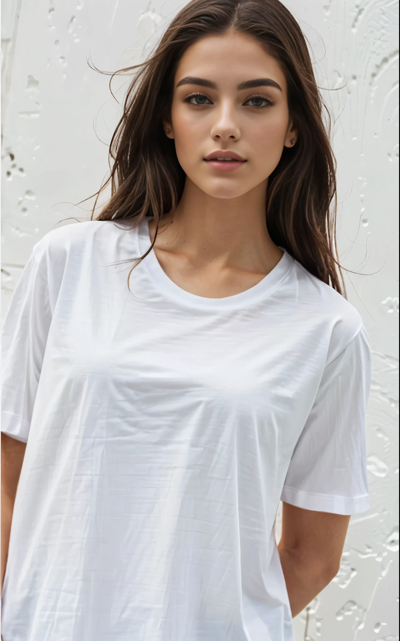 a woman wearing a camiseta branca and black pants, camiseta branca, vestido com uma camiseta branca, camiseta branca, camiseta branca, plain camiseta branca, dressed in a camiseta branca, Roupas Brancas, Topo branco, camisa branca, Roupas brancas, fine camisa branca, roupas brancas da moda, wearing camisa branca, wearing a camisa branca