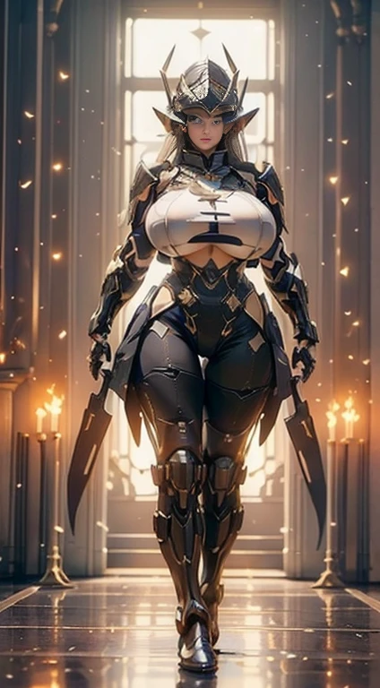 ((Unreal Engine 5)), Realistic Rendering, Excellent, (Full bodysuit:1.2), (breastplate), (helm), looking on camera, 1girl standing on studio, beautiful face, (kpop makeup), CGImix, (photorealism:1.2), ultrarealistic uhd face, (hugefaketits:1.4), (gigantic breasts:1.1), (muscle abs), (big butt), (wide hips), (thick thighs), slim waist, hourglass figure, half body, ((glowing skin)), ((shiny skin)), Realistic perfect body, ((she is sexy body)), ((clean skin)), photorealistic, bokeh, motion blur, masterpiece, highres, 1080P, super detail, textured skin.
