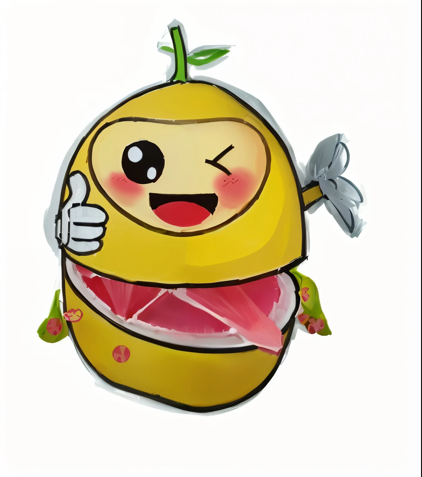 Grapefruit,personification,Cartoon,Smiley Face,,happy