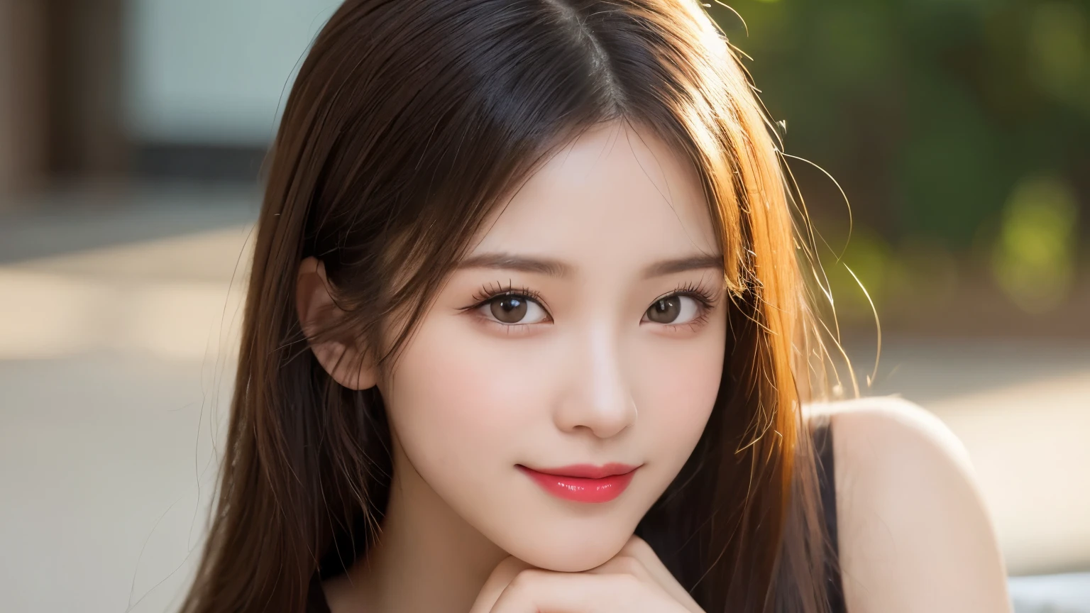 on the table, best quality, shape, Super detailed, Finely, high resolution, 8k wallpaper, 完璧なダイナミックな構shape, Beautiful and delicate eyes, Medium Length Hair, Small Breasts, Natural lipstick, Casual sexy pose,Smile,20 year old girl、midnight、Beautiful and detailed face、Perfect beautiful face,big eyes、original photo、Use the whole body to express female posture、Beautiful and delicate eyes、Small face、Beautiful duplex、Facelift and style,shirt、Beautiful golden ratio face,Double ponytail hairstyle