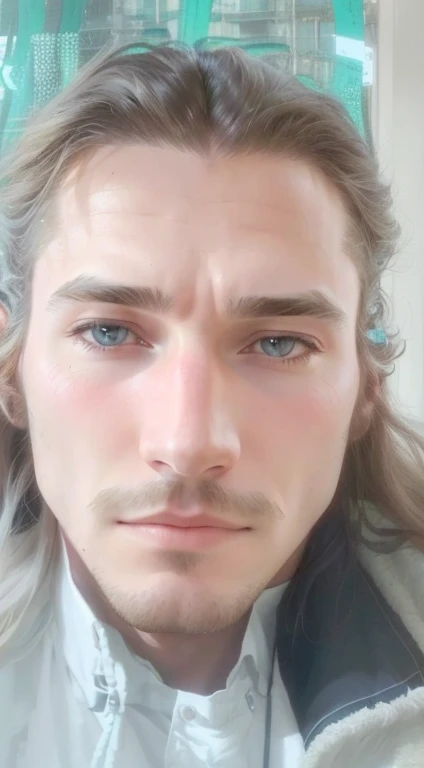 there is a man with a very big nose and very long hair, I'm angry, Looking at the camera, looking straight into the camera, looks straight into the camera, looking straight into the camera, looking straight into the camera, looking straight into the camera, looking straight into the camera, I stare intently at the camera, looking straight into the camera, horrified look in his eyes, frontal photography