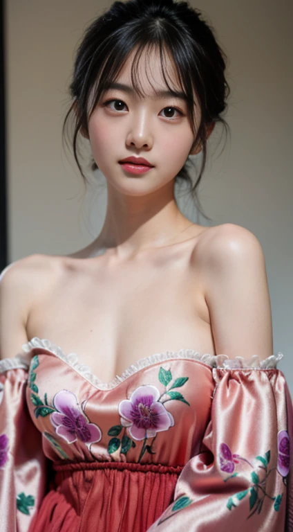 (nsfw), Asian woman, Pretty Face, Black tones, Wabi-sabi art, illustration, Parchment Art, Abstract , flower punk, surrealist artwork, Impermanent, (open clothes), 