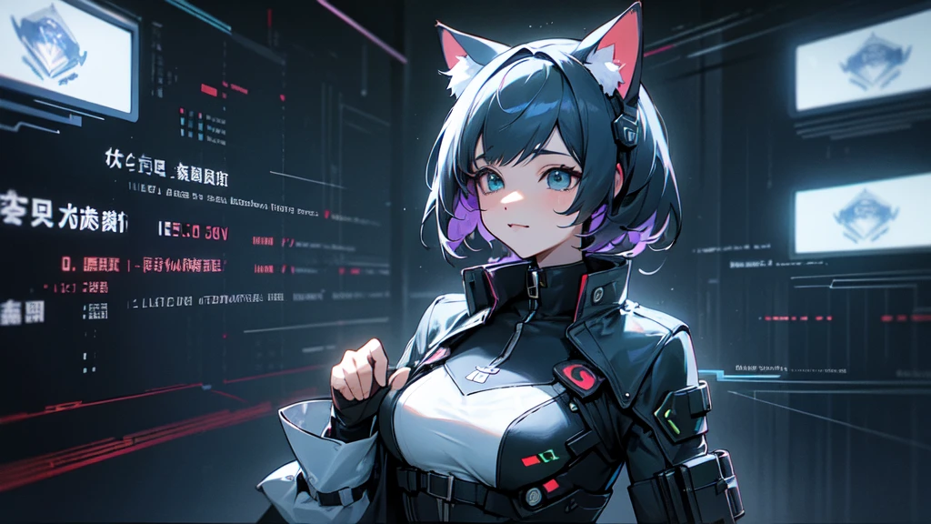 Financial House、technology, AI, Futuristic, Blockchain, International Monetary Fund, (Matrix World) 、Girl、Cat ear