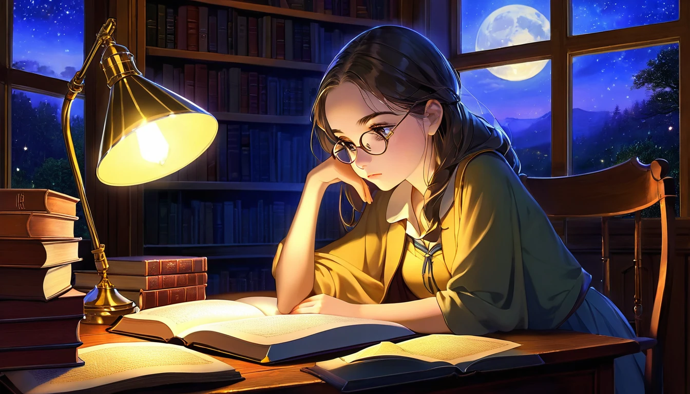 Masterpiece, Best quality, 1girl, Cozy corner, Jumble of books, Profound study, Desk lamp, Yellow glow, Peaceful ambiance, Quiet night, Window, Tranquil countenance, Intensity of concentration, Composed posture, Inquisitive eyes, Subtle tilt, Nimble fingers, Timeworn margins, Sultry aura, Silent focus, Deep in thought, Scholar, Old world wisdom, Intellectual, Thoughtful, Pensive, Well-read, Intellect, Knowledgeable, Wisdom seeker, Glimpse into the mind, Soaking up the knowledge, Absorbing the information.
A girl, enscon,evening,