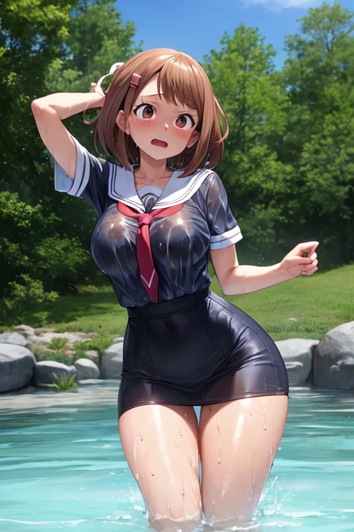 ((best quality)), ochako, wet, animated, grosse poitrine