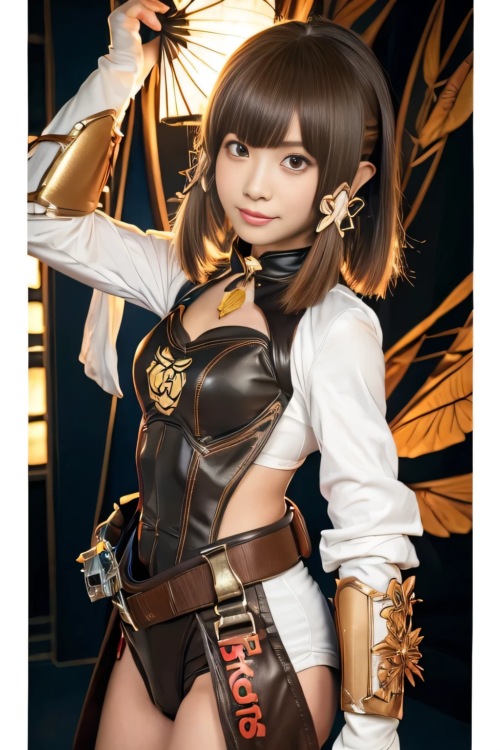 (high resolution,masterpiece,best quality,extremely detailed CG, anime, official art:1.4), realistic, photo, amazing fine details, all intricate, gloss and shiny,awesome many layers, 8k wall paper, 3d, sketch, kawaii, illustration,( solo:1.4), perfect female proportion,villainess, (fusion of dark brown cockroach and lady:1.4), (brown cockroach form lady:1.2), (brown cockroach lady:1.2), (fusion:1.2), (solo:1.4), (evil smile:1.2), muscular, abs, (cockroach brown exoskeleton bio insect suit:1.4), (cockroach brown exoskeleton bio insect armor:1.2), (brown transparency cockroach wing:1.4), (brown cockroach antennae:1.3),