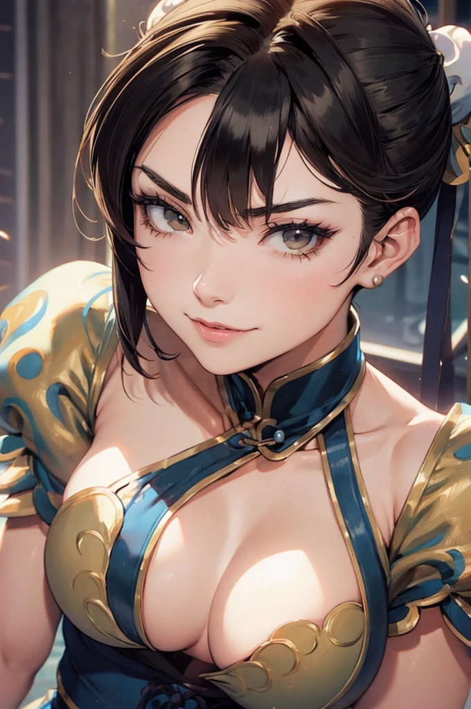 chun li,mulher jovem,short black hair , badass , colan,May,coxas torneadas,Evil Smile,,chifres de cabelo,detalhes do corpo,low yellow lighting,raios de luz belo corpo detalhado
lago a noite