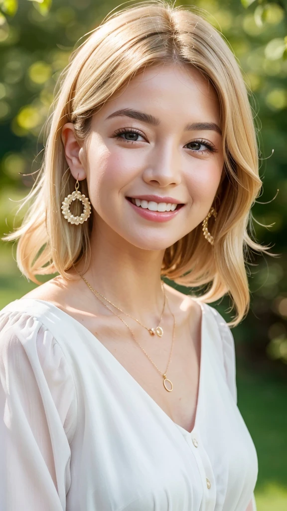 a beautiful young woman on the golf course, perfect day, pink polo shirt, (close up, head shot), [smiling], candid, amateur, (raw, 8k, uhd, fujifilm xt3), sharp focus, highly detailed face, <lora:graceCharis:1>