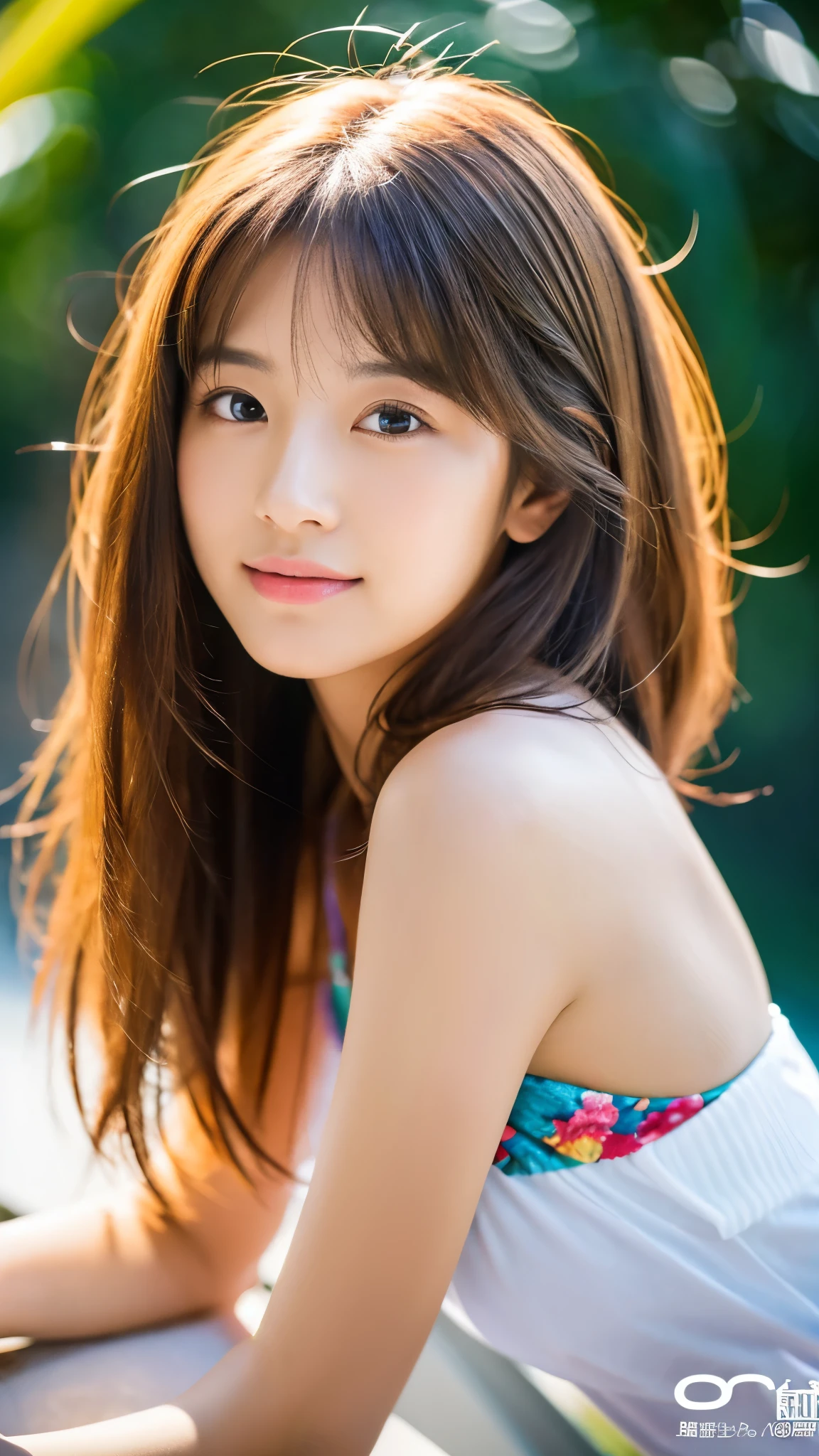 アイドルのようにvery cute、Cute and adorable、18歳のYoung faceに見える20歳の少女, Young face、very cute、Smiling Kindly、Cheerleader、Topless、Toplessで乳房が見える、Nipples are visible、I can see her 、Sitting on one's knees in the schoolyard、whole body像、whole body、 Natural light、Accurate、Anatomically correct、Textured skin、Super Detail、 Attention to detail、highest quality、High resolution、Real、realism、Raw photo、Genuine、masterpiece