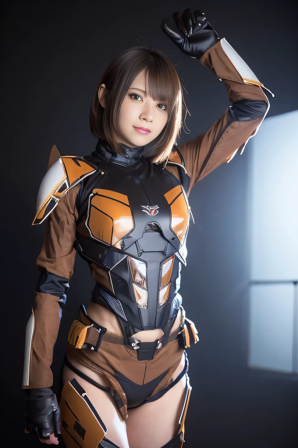 (high resolution,masterpiece,best quality,extremely detailed CG, anime, official art:1.4), realistic, photo, amazing fine details, all intricate, gloss and shiny,awesome many layers, 8k wall paper, 3d, sketch, kawaii, illustration,( solo:1.4), perfect female proportion,villainess, (fusion of dark brown cockroach and lady:1.4), (brown cockroach form lady:1.2), (brown cockroach lady:1.2), (fusion:1.2), (solo:1.4), (evil smile:1.2), muscular, abs, (cockroach brown exoskeleton bio insect suit:1.4), (cockroach brown exoskeleton bio insect armor:1.2), (brown transparency cockroach wing:1.4), (brown cockroach antennae:1.3),