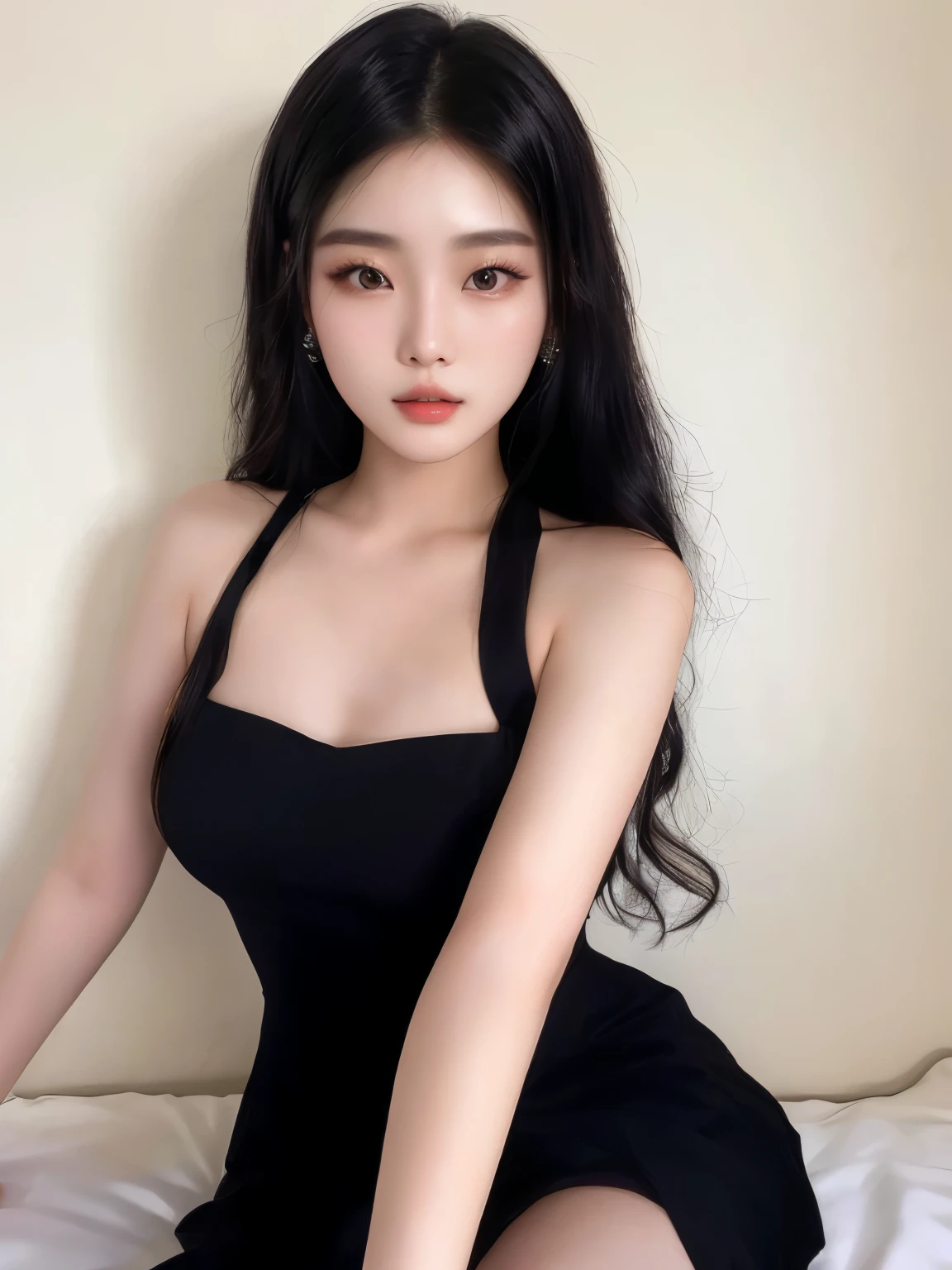 araffe woman in a black dress sitting on a bed, beautiful south korean woman, gorgeous young korean woman, korean girl, beautiful young korean woman, xision wu, korean woman, sha xi, heonhwa choe, gorgeous chinese model, gongbi, xintong chen, jaeyeon nam, 18 years old, jia