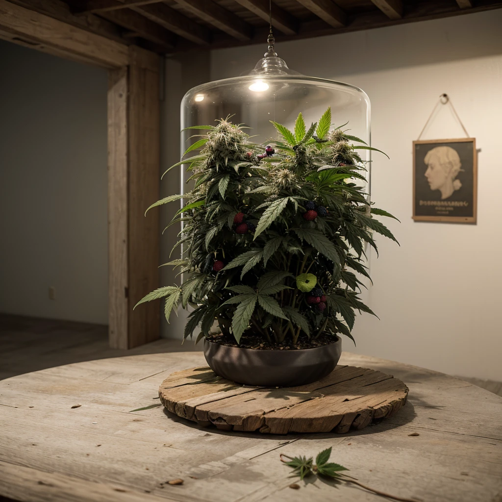 davincitech, Generosa planta e cannabis que extiende estolones gris ceniza,    Variegated multiple fruit, rizado, sepaloide, Filotaxia verticilada,  , 8k, Science fiction, by leonardo da vinci