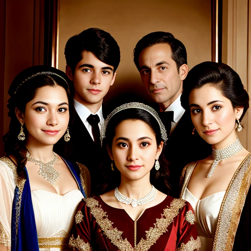 Family photo of royal rich family with 10 members