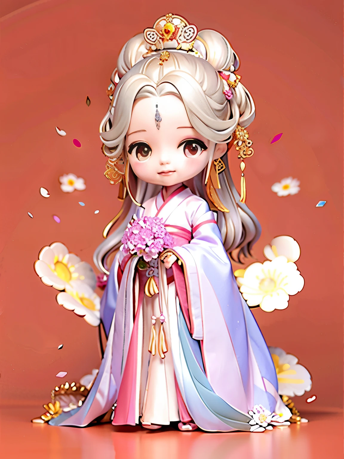 3D,China Princess, Cartoon girl in dress,There is a tie and a flower, Beautiful Line art, Very exquisite color combination, Beautiful Line art, Ancient Chinese Princess, palace , Girl in Hanfu, Line art coloring book, Line art Behance HD, Perfect color matching, Line art, Anime Princess,