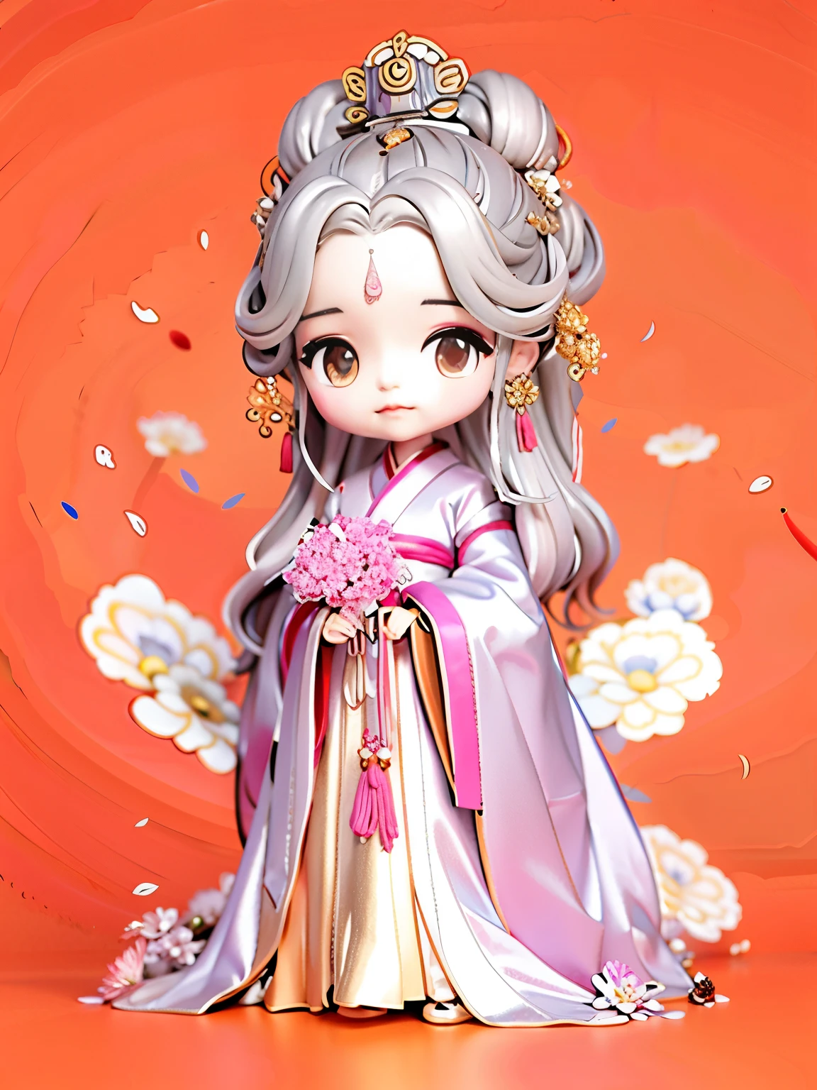 3D,China Princess, Cartoon girl in dress,There is a tie and a flower, Beautiful Line art, Very exquisite color combination, Beautiful Line art, Ancient Chinese Princess, palace , Girl in Hanfu, Line art coloring book, Line art Behance HD, Perfect color matching, Line art, Anime Princess,