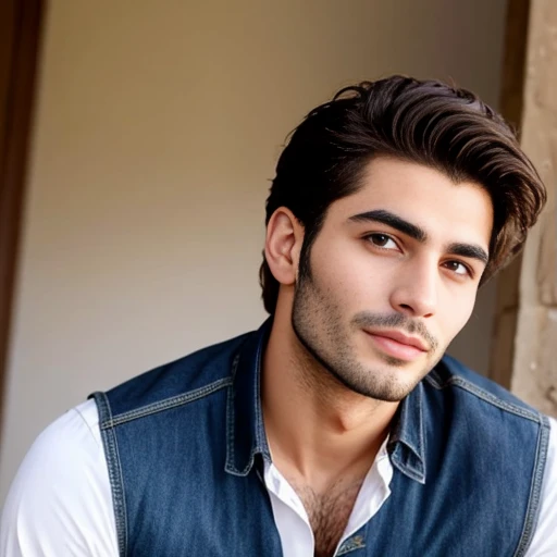 a perfect Lebanese man focus on the character's face