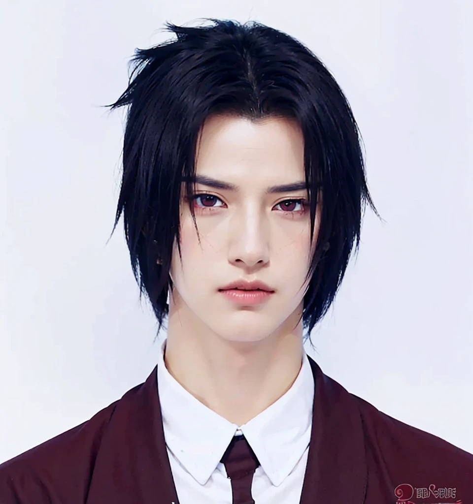 1male, uchiha itachi in anime naruto shippuden, long hair , black hair, red eyes, handsome, black clothes, realistic clothes, detail clothes, city background, ultra detail, realistic