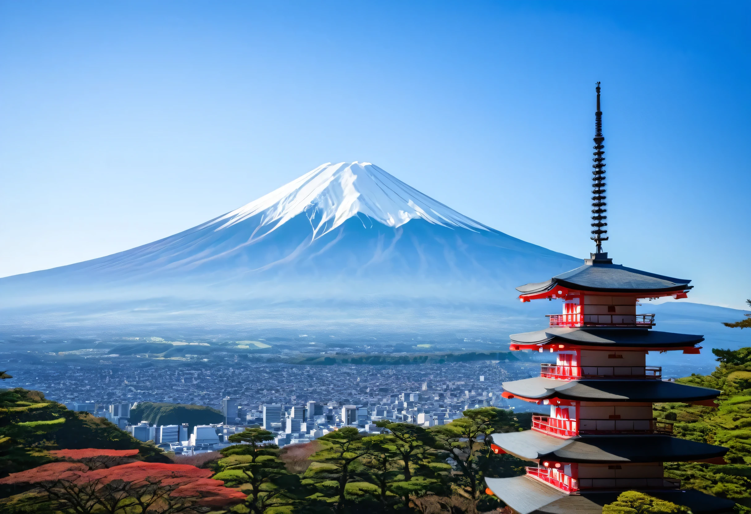 A large tower with mountains in the background, Japan Deeper Journey Exploration, Japan Tourism, Japan Travel and Tourism, Japanese Templess, Japanese Landscape, The aesthetics of travel in Japan, Japan Travel and Adventure, Japanese Temples, Japanese Nature, Fuji Mountain in the background, Japanese cities, Fuji Mountain on the background, Fuji Mountain, Japan legacy, Mountains in Japan, Fuji Mountain background, Traditional Japanese