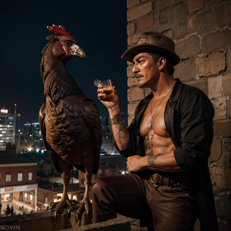 Una noche, The iron rooster came down from the tower and demanded that he give up the liquor and not insult him anymore..