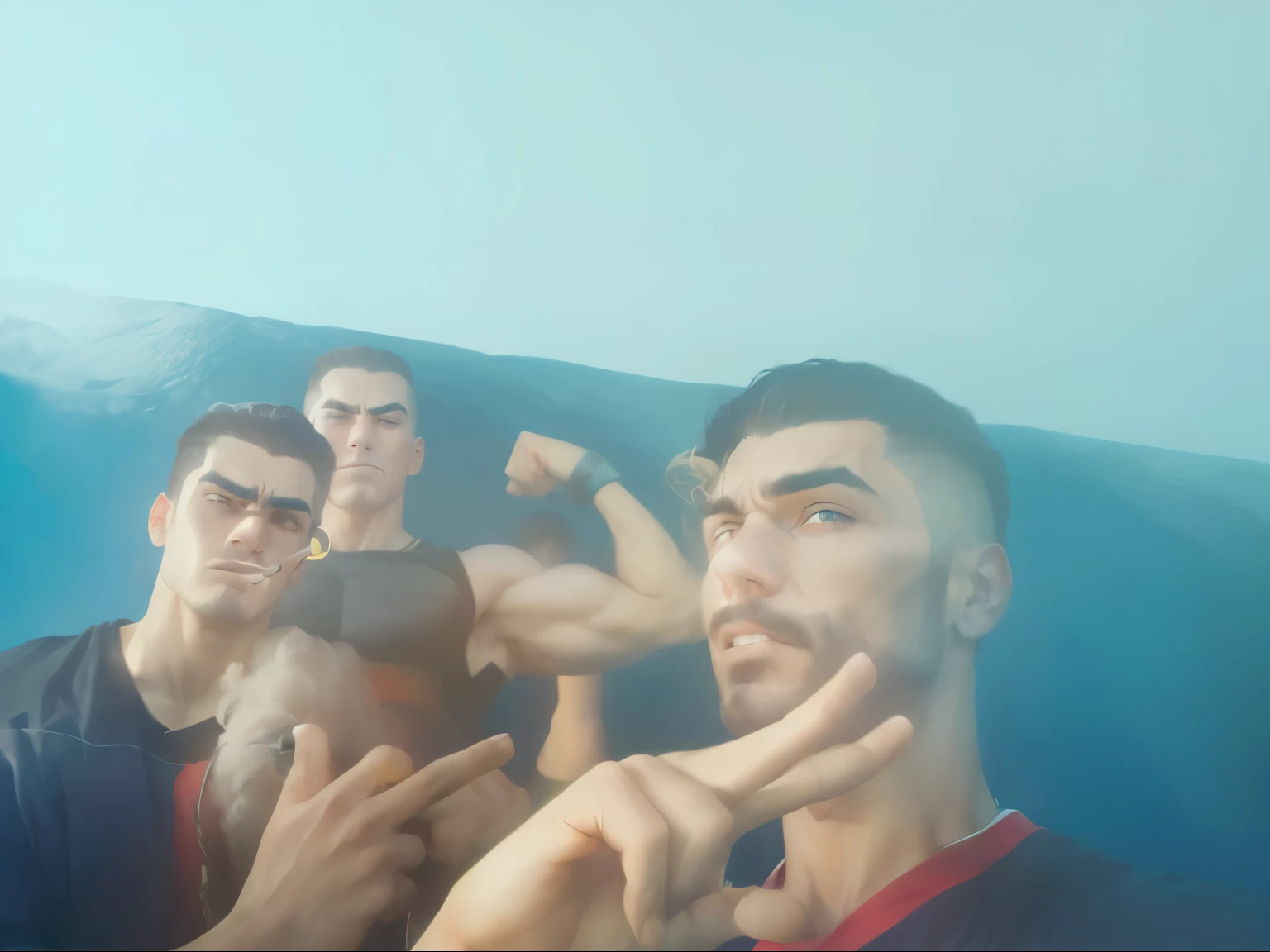 Make the four strong looking bad and pumped