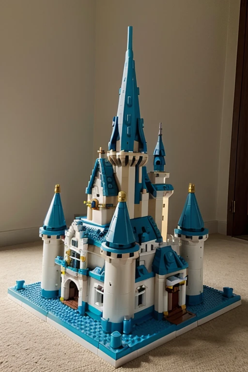un castillo enorme y bonito creado con piezas Lego