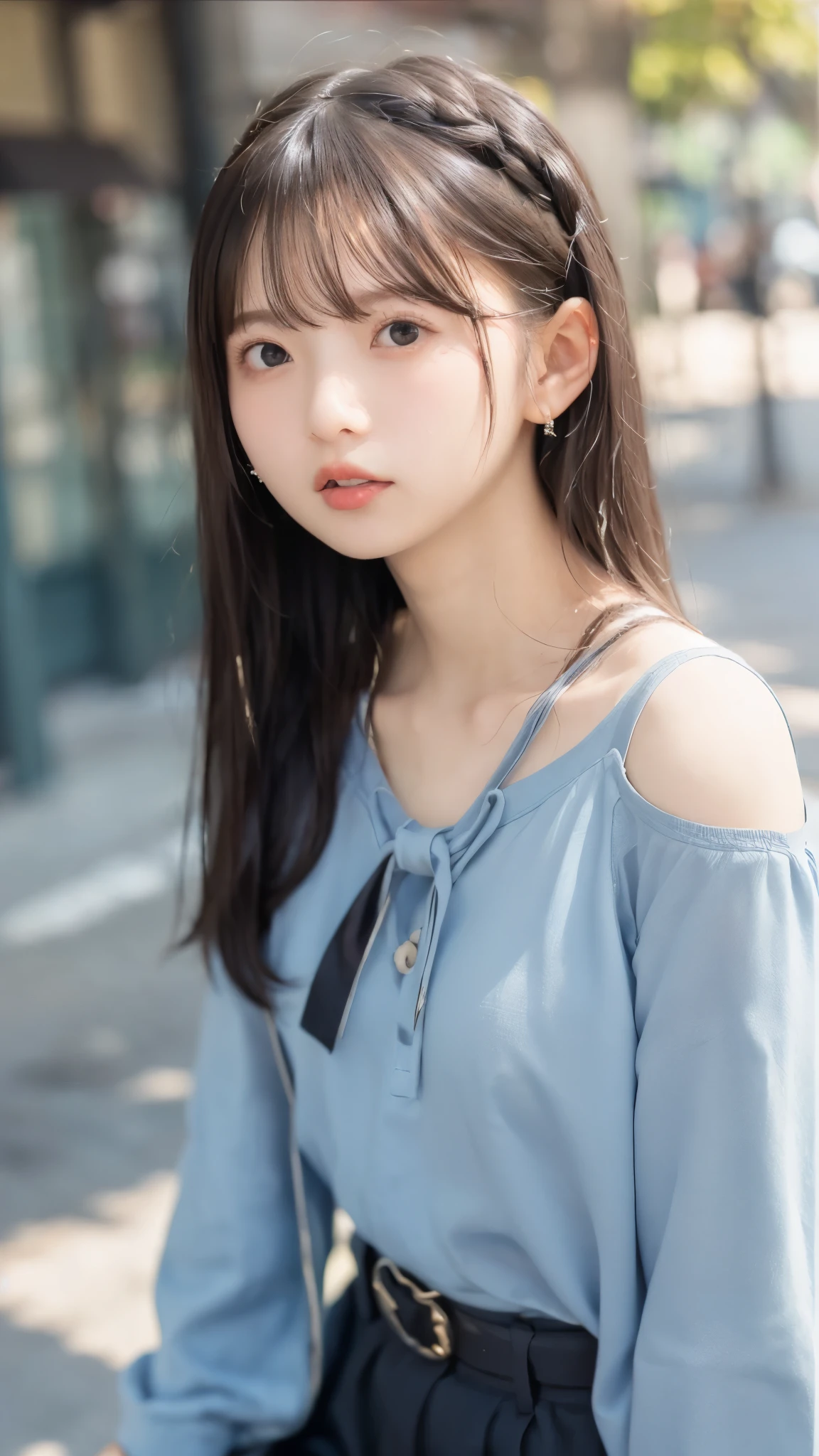 8K,Caucasian girl、Background Blur、super high quality、sunlight、Fair-skinned beautiful girl、、Young Breasts、Small breasts、Fleeting Expression、Clear contours、Adult atmosphere、high resolution skin、Fair and beautiful thighs、Young face、Innocent face、Hair tied up with hair accessories、Well-formed face、、Open your mouth、Wet lips、Grab your penis、Stick out your tongue and lick
