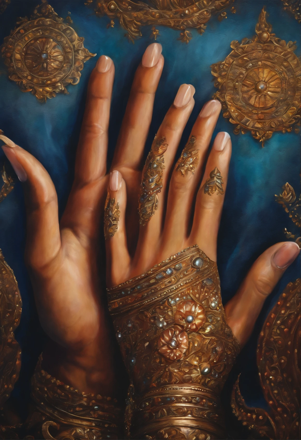 
Painting image of hands that perform miracles for music cover