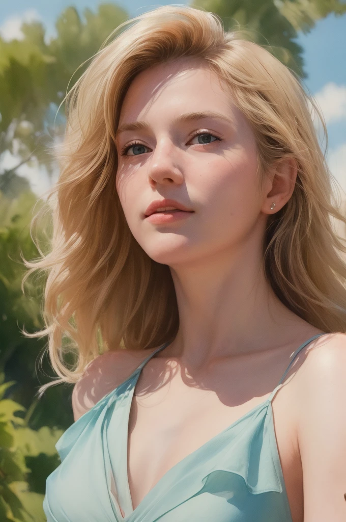 (masterpiece, realistic:1.4), (extremely intricate:1.2)>, close shot ,[Marilyn Monroe:Maude Adams:0.45] portrait,(upper body:1.2), (( Detail in Face)), (( detail eyes)), (from front:1.3), 1970's dress, backless dress, (long dress:1.2), very long hair, breasts, bare shoulders, sky, ocean, water, looking at viewer, italian, head tilt, wind, cloud, sunlight, outdoor, 1girl, solo, BREAK, cinematic light, ultra high res, 8k uhd, film grain, perfect anatomy, exquisitely detailed skin, best shadow, delicate, RAW,highres,