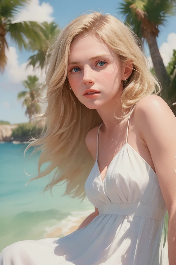 (photorealistic:1.9), (realistic photographic style:1.9), (hyperrealistic), (complexity). Amazing photorealistic portrait of a beautiful woman, long blonde hair, slim, small breasts, bored, spectacular tropical beach in the background, dynamic pose, perfect ass, bikini suit (masterpiece:1.3), (best quality:1.3), (very aesthetic: 1.3), (absurdities:1.3), (detailed background),newer,AI generated, (realistic:1.9), [[(ultra high detail:1.1), (sharp focus:1.1), (refined edges:1.1) , (HD clarity: 1.1), (precise details: 1.2), (rich texture): 0.3], (sharp details), (more micro details, more small details: 1.3)], ((high-definition eyes: 1.2), (realistic eyelashes: 1.2), (soft eye shading), (precisely defined iris: 1.1), precise details, precise micro detailed eyes), realistic, absurd,Woman, blonde hair, long hair, thin waist, small breasts, light skin, Kaffe Fassett style, Stephen Mackey style, art inspired by Bill Sienkiewicz and Dave McKean
