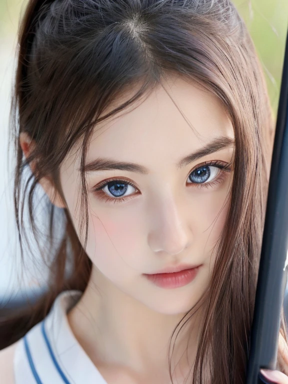 (((32k,Attention to details,Attention to detail、masterpiece,Attention to detail,alone))),RAW Photos & Realistic atmosphere,Beautiful dark blue eyes,Mouth details,Glossy Lips,Thin eyebrows,Beautiful Eyes、Soft white skin that shines in every detail、sheの深い黒色の目はとても美しいです,Lip details、Very beautiful face,Very beautiful face、A vivid face,Beautiful, shining lips,Beautiful Eyebrows,Infinite Reality, Realistic Young Gravure Idol,she'she'she'she'she'she'Very cute woman , Young Gravure Idol, Young Gravure Idol, とても美しくてかわいい22 years old beautiful girl,Incredibly beautiful and elegant,22 years old beautiful girl,Natural soft light,(Shiny Hair,,Beautiful and kind eyes:1.5),A kind smile,Shapely breasts,Medium Long Hair,Tying up hair,Beautiful posture,No makeup,Looking Ahead,