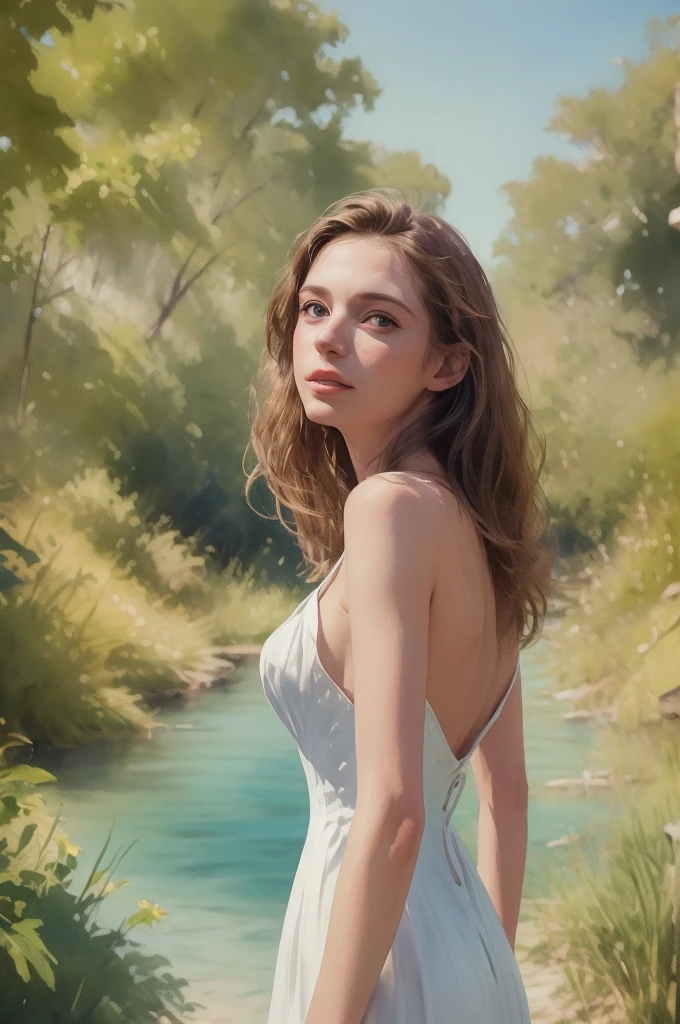 (masterpiece, realistic:1.4), (extremely intricate:1.2)>, close shot ,[Gal Gadot:Maude Adams:0.45] portrait,(upper body:1.2), (( Detail in Face)), (( detail eyes)), (from front:1.3), 1970's dress, backless dress, (long dress:1.2), very long hair, breasts, bare shoulders, sky, ocean, water, looking at viewer, italian, head tilt, wind, cloud, sunlight, outdoor, 1girl, solo, BREAK, cinematic light, ultra high res, 8k uhd, film grain, perfect anatomy, exquisitely detailed skin, best shadow, delicate, RAW,highres,