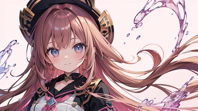 Anime Style,highest quality, masterpiece,Pink and brown hair, iris, smile,Simple Background,male, fluid movement,Fantasy