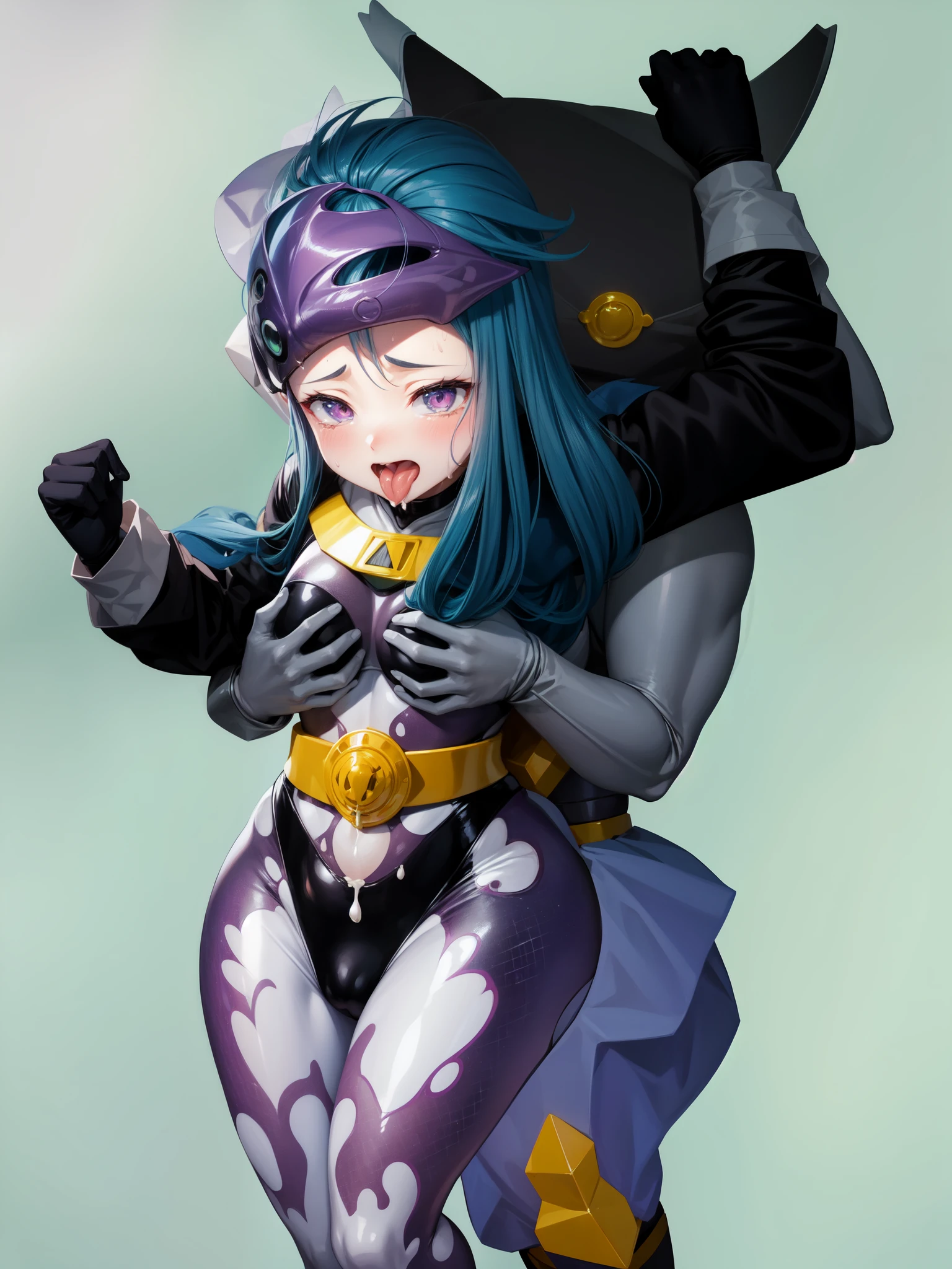 Close-up of a woman in black and silver costume, Saiyan Girl, wonderful, Nano Girl, Female body type, Inspired by Hiromu Arakawa, Anime Manga Robot!! Anime Girls, Fubuki, Full Body Suit, by Hiromu Arakawa, , wonderful, silk, Beautiful and attractive anime , Anime Girls of the future, tears,Drooling,Pee,Sweat,Ahegao,Tongue out,incontinence,incontinenceして股間を濡らしている,Peeing,White semen in the crotch,Droolingを垂らしている,Mouth open and tongue out,Sticking out your tongue and drooling,Estrus,Nipple Pochi,Eyes wide open,Estrus!!!,Blushing,Drooling with excitement,White semen in the crotch,White stain in crotch,Droolingが垂れている,垂れたDroolingが胸についている,Crotch stain,Crotch stainのあと,feeling sexual,Excited,Nipples are erect,Face is hot,Joy,Lust!!!,Lustして舌を出している,Lustして涎を垂れ流している,sticks out tongue,Ahegaoで舌を出している,Mouth wide open and tongue sticking out,drool is dripping from the mouth,Drooping tears,Drooping tearsがおっぱいについている,怯えてincontinence,White semen in the crotch,Semen is poured on!,Strangled from behind,Being restrained from behind,Having her breasts massaged,I feel my breasts being massaged